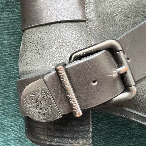 Vince Camuto 8 Moto Leather Ankle Booties Grey Buckles Romeo Boot shoes - Picture 12 of 14